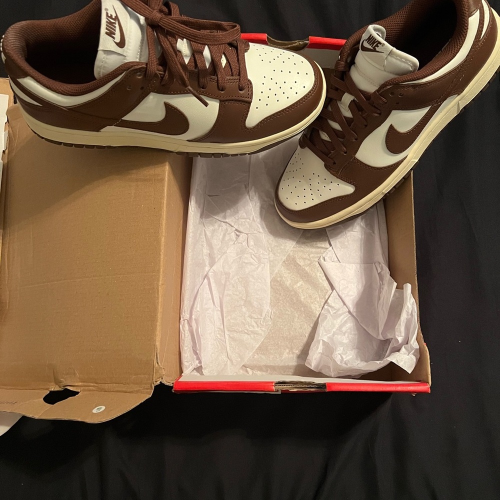 Nike Brown and White Dunk Sneakers
Back to school